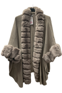 Poncho onesize 46-56/58 hellgrau