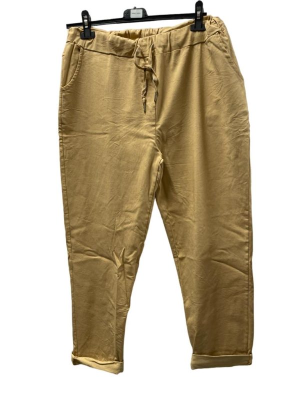 Stretchhose senf/hellsenf Größe 44/46 Bund ungedehnt 40 gedehnt 55 cm – Bild 2
