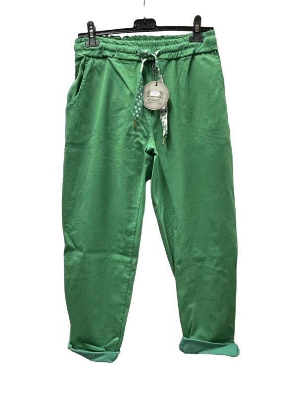 Stretchhose Olger/Grün Größe 44 Bund ungedeht 35 cm gedehnt 45 cm – Bild 2
