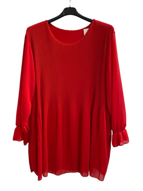 Festliche Bluse mit Plissee AA 70 cm Länge 80 cm  passt Grösse 48 - 52