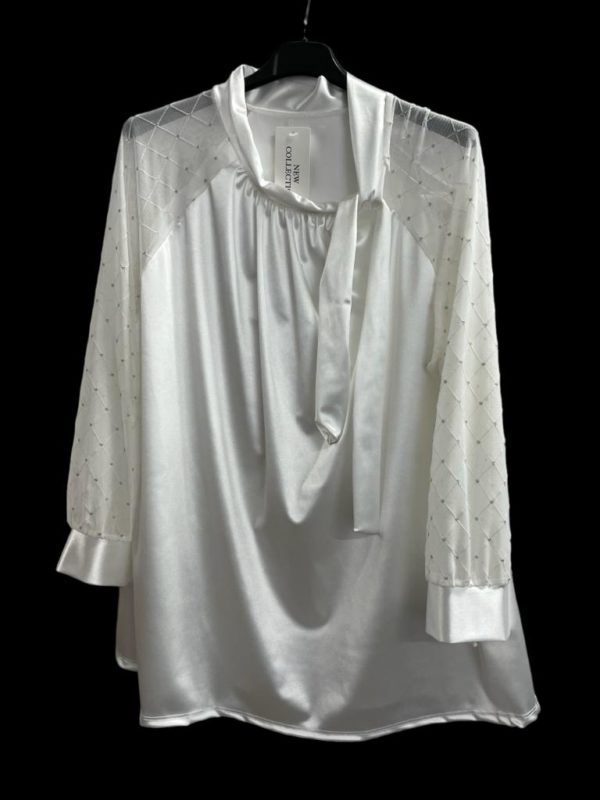 Festliche Bluse 100% Viscose glänzend AA 60 cm Länge 75 cm ca. Größe 44/46 nicht dehnbar