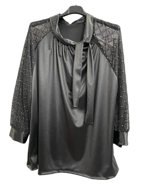 Festliche Bluse 100% Viscose glänzend AA 60 cm Länge 75 cm ca. Größe 44/46 nicht dehnbar – Bild 2