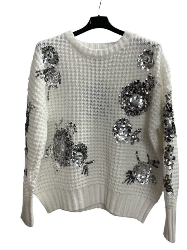 Wunderschöner Pulli Großmaschig mit Pailletten AA 68 cm Länge 64 cm – Bild 2