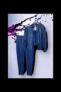 Lederoptikkombi royal blau Magna Größe 40-58