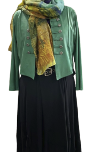 Magna Kombi Military Lederoptikjacke, Kleid, Gürtel, Schal kostenlos 40-58