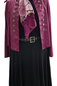 Magna Kombi Military Lederoptikjacke, Kleid, Gürtel, Schal kostenlos 40-58