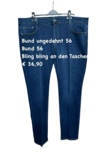 Große Jeans Stretch mit bling bling an der Taschen in zwei verschiedenen Größen