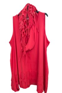 Tolle stylische Tops mit Schal (Schal nicht angenäht) rot Größe L, XL, XXL