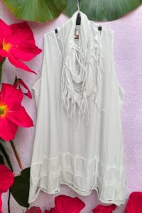 Tolle stylische Tops mit Schal (Schal nicht angenäht) weiß Größe L, XL, XXL