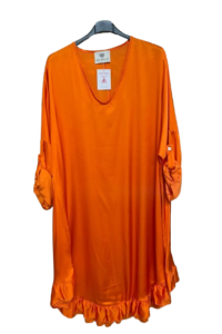 Glanzviscose Tunika orange AA 73 cm Länge 110 cm