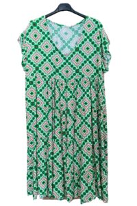 Vintage Kleid in grün gemustert AA 51 cm Länge 103 cm