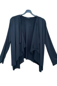 Jacke mit Wasserfallkragen schwarz AA 60 cm Länge 65 cm