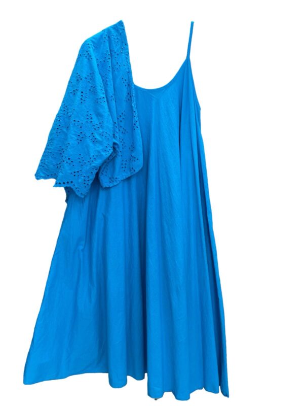 Kleid mit Oberteil in blau, Kleid: AA 52 cm Länge 120 cm, Oberteil: AA 77 cm Länge 58 cm – Bild 3