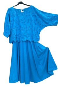Kleid mit Oberteil in blau, Kleid: AA 52 cm Länge 120 cm, Oberteil: AA 77 cm Länge 58 cm