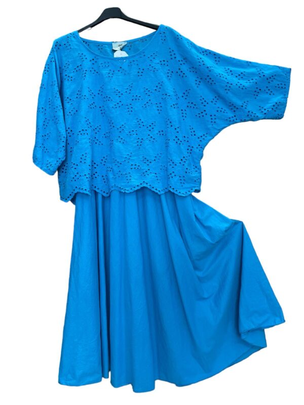 Kleid mit Oberteil in blau, Kleid: AA 52 cm Länge 120 cm, Oberteil: AA 77 cm Länge 58 cm
