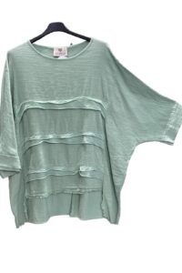 Fledermausärmel Tunika in mintgrün AA 70 cm Länge vorne 67 cm, Länge hinten 73 cm