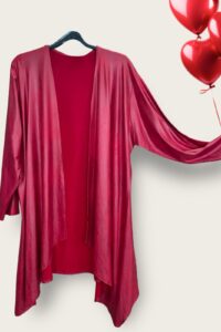 Magna Lederoptik Longjacke zipfelig in rot, in allen Größen erhältlich 40-58