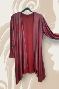 Magna Lederoptik Longjacke zipfelig in rost, in allen Größen erhältlich 40-58