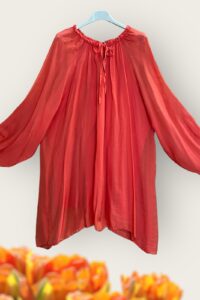 Seide-Viskose Bluse lachs AA 72 cm