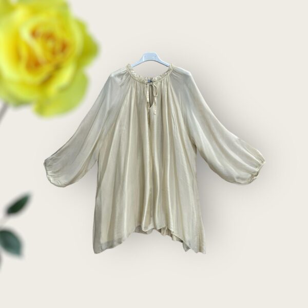 Seide-Viskose Bluse creme AA 72 cm