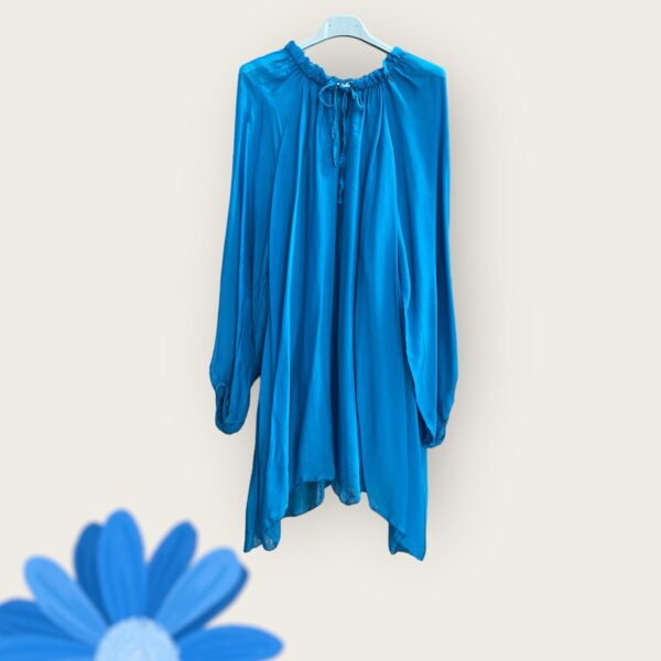 Seide-Viskose Bluse blau AA 72 cm – Bild 2
