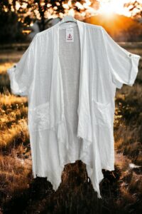 Leinenjacke winterweiß AA 72 cm