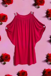 Magna Tunika mit Fledermausärmeln in rot 56/58 AA 60 cm