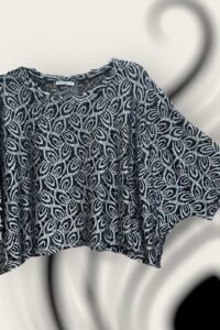 Magna Kurztunika mit Fledermausärmeln in silber/schwarz OneSize