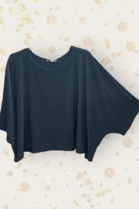 Magna Kurztunika mit Fledermausärmeln in schwarz OneSize