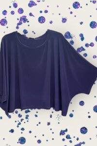 Magna Kurztunika mit Fledermausärmeln in aubergine OneSize