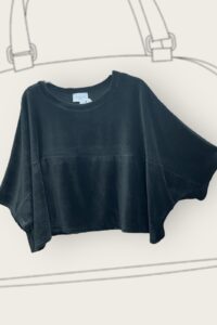 Tunika mit Fledermausärmeln in schwarz/cord OneSize