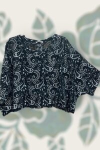 Magna Kurztunika mit Fledermausärmeln in silber/schwarz OneSize