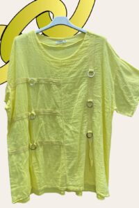 Tunika mit Metallringen in gelb AA 71 cm, Länge 77 cm