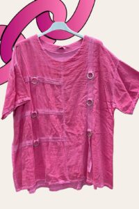Tunika mit Metallringen in pink AA 71 cm, Länge 77 cm
