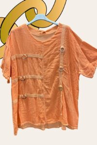 Tunika mit Metallringen in orange AA 71 cm, Länge 77 cm