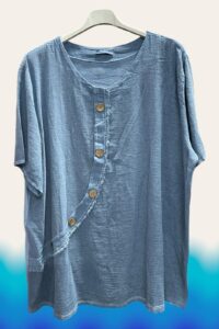 Tunika mit Knöpfen in jeansblau AA 70 cm, Länge 77 cm