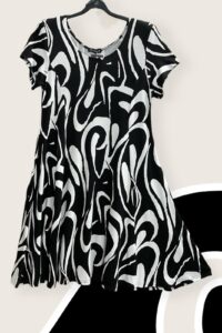 Magna Tunika schwarz/weiß 44-58