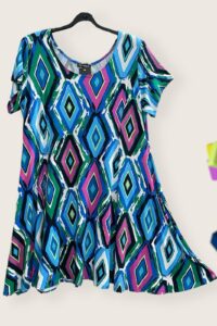 Magna Tunika blau/bunt 44-58