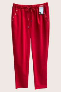 Magna Jogpant mit Knöpfen an den Taschen in rot 40-58