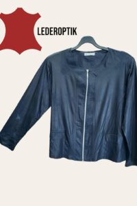 Magna Lederoptikjacke in navy blue 40-56