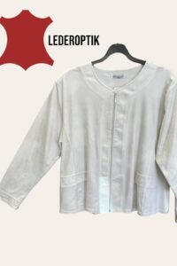 Magna Lederoptikjacke in weiß/silber 40-56