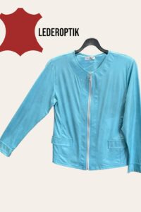 Magna Lederoptikjacke in hellblau 40-56