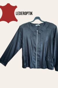 Magna Lederoptikjacke in schwarz 40-56