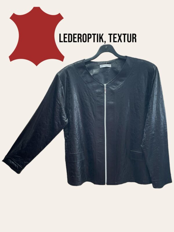 Magna Textur Lederoptikjacke in schwarz 40-56