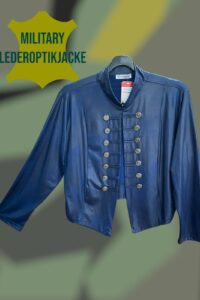 Magna Military Lederoptikjacke in kobalt 40-56