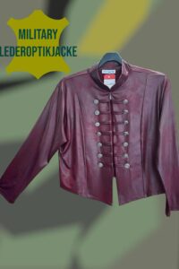 Magna Military Lederoptikjacke in weinrot 40-56