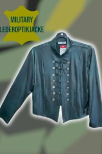 Magna Military Lederoptikjacke in bottle green 40-56