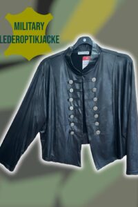 Magna Military Lederoptikjacke in schwarz 40-56