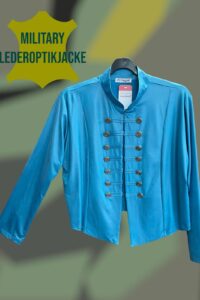 Magna Military Lederoptikjacke in türkis 40-56