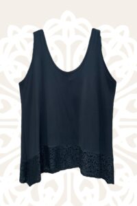 Magna Spitzentop zipfelig in schwarz 40-58